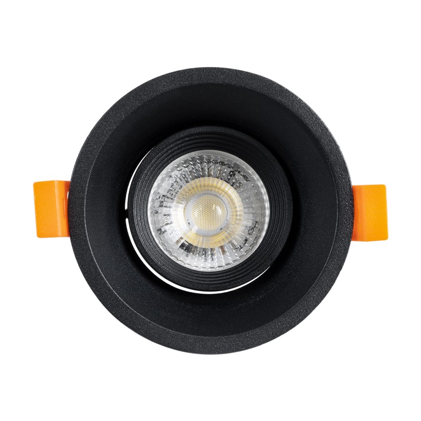 GLOBOSTAR® ALPHA  Χωνευτή Κινούμενη Βάση για Σποτ MR16 με Ντουί GU10/GU5.3 IP20 - Μαύρο Ματ - Μ9.4 x Π9.4 x Υ4.2cm / Q8.3cm