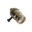 GLOBOSTAR® LAMPHOLDER  Ντουί E27 με Διακόπτη On/Off IP20 Μπρούτζινο - Μ5.5 x Π3.6 x Υ7cm