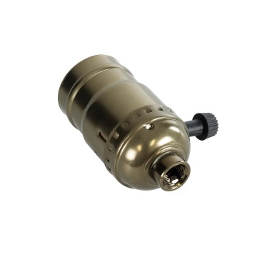 GLOBOSTAR® LAMPHOLDER  Ντουί E27 με Διακόπτη On/Off IP20 Μπρούτζινο - Μ5.5 x Π3.6 x Υ7cm