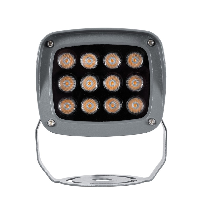 GLOBOSTAR® FLOODXENA  Προβολέας Σποτ Wall Washer LED 12W 1260lm 10° AC 220-240V Αδιάβροχο IP65 Ultra Θερμό Λευκό 2200K - Bridgelux SMD Chip - Γκρι Ανθρακί Ματ - Μ13.5 x Π11 x Υ15cm