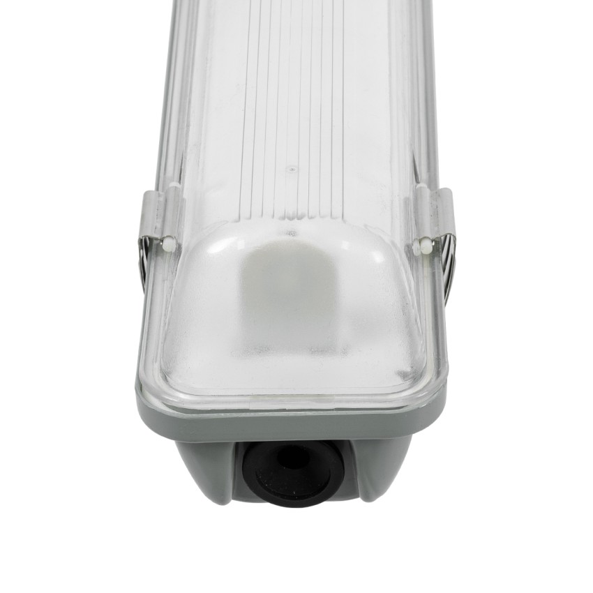 150cm Tri-Proof Πλαστικό PC Σκαφάκι με Μεταλλικά Clips για 1 x Λάμπες T8 Τύπου Φθορίου LED Τροφοδοσίας Ενός Άκρου Αδιάβροχο IP65