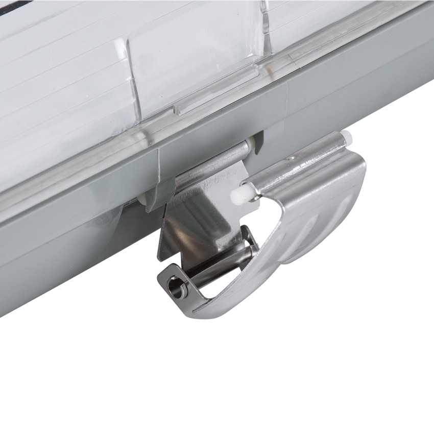 150cm Tri-Proof Πλαστικό PC Σκαφάκι με Μεταλλικά Clips για 1 x Λάμπες T8 Τύπου Φθορίου LED Τροφοδοσίας Ενός Άκρου Αδιάβροχο IP65