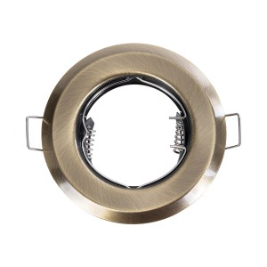 DELTA  Χωνευτό Στρόγγυλο Σποτ Οροφής για Λάμπα MR16 με Βάση GU5.3 ή GU10 - IP20 - Μεταλλικό - Φ83 x Υ31mm - Μπρούτζινο