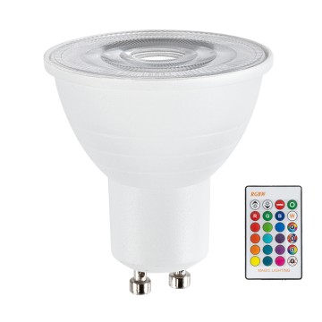 Σποτ LED GU10 MR16 5W 350lm 120° AC 220-240V IP20 Φ5 x Υ5.8cm - Εναλλαγή Φωτισμού μέσω Τηλεχειριστηρίου RGB & Θερμό Λευκό 2700K - Dimmable