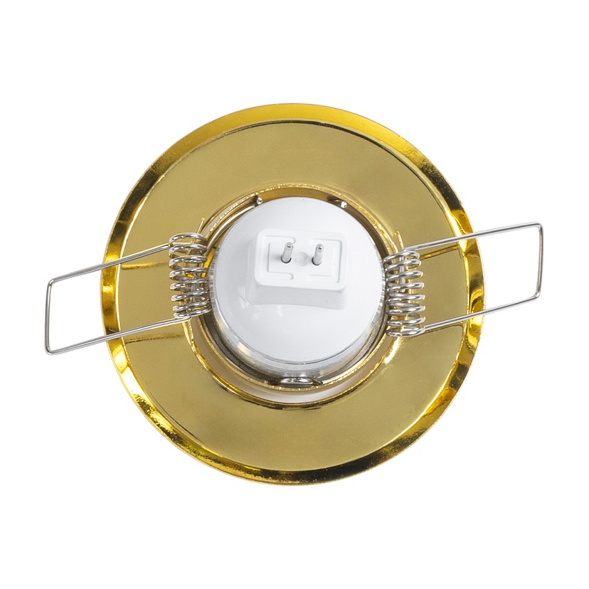 DELTA  Χωνευτό Κινούμενο Στρόγγυλο Σποτ Οροφής για Λάμπα MR11 με Βάση GU5.3 ή GU10 - IP20 - Μεταλλικό - Φ70 x Υ21mm - Χρυσό Πλατίνα