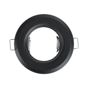 DELTA  Χωνευτό Στρόγγυλο Σποτ Οροφής για Λάμπα MR16 με Βάση GU5.3 ή GU10 - IP20 - Μεταλλικό - Φ83 x Υ31mm - Μαύρο