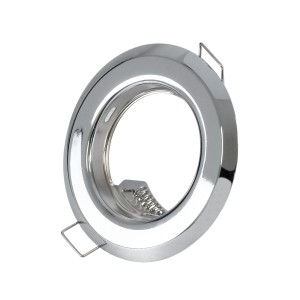 GLOBOSTAR® RAFY  Χωνευτή Βάση για Σποτ MR16 με Ντουί GU10/GU5.3 IP20 - Νίκελ Χρώμιο - Μ8.3 x Π8.3 x Υ3.1cm / Q6cm