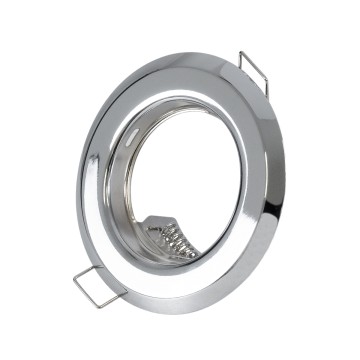 GLOBOSTAR® RAFY  Χωνευτή Βάση για Σποτ MR16 με Ντουί GU10/GU5.3 IP20 - Νίκελ Χρώμιο - Μ8.3 x Π8.3 x Υ3.1cm / Q6cm