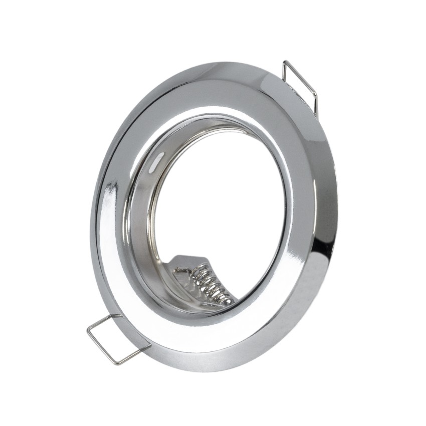 GLOBOSTAR® RAFY  Χωνευτή Βάση για Σποτ MR16 με Ντουί GU10/GU5.3 IP20 - Νίκελ Χρώμιο - Μ8.3 x Π8.3 x Υ3.1cm / Q6cm