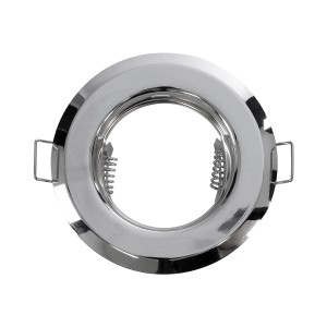 GLOBOSTAR® RAFY  Χωνευτή Βάση για Σποτ MR16 με Ντουί GU10/GU5.3 IP20 - Νίκελ Χρώμιο - Μ8.3 x Π8.3 x Υ3.1cm / Q6cm