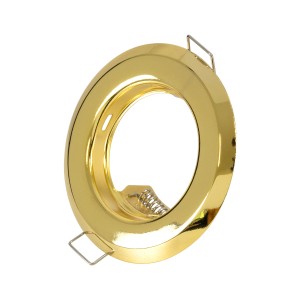 DELTA  Χωνευτό Στρόγγυλο Σποτ Οροφής για Λάμπα MR16 με Βάση GU5.3 ή GU10 - IP20 - Μεταλλικό - Φ83 x Υ31mm - Χρυσό Πλατίνα