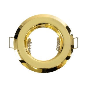 DELTA  Χωνευτό Στρόγγυλο Σποτ Οροφής για Λάμπα MR16 με Βάση GU5.3 ή GU10 - IP20 - Μεταλλικό - Φ83 x Υ31mm - Χρυσό Πλατίνα