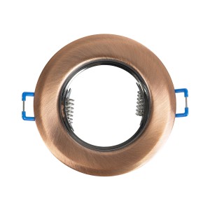 DELTA  Χωνευτό Στρόγγυλο Σποτ Οροφής για Λάμπα MR16 με Βάση GU5.3 ή GU10 - IP20 - Μεταλλικό - Φ83 x Υ31mm - Χάλκινο