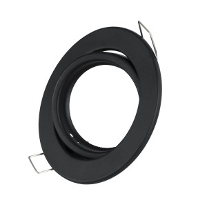 DELTA  Χωνευτό Κινούμενο Στρόγγυλο Σποτ Οροφής για Λάμπα MR16 με Βάση GU5.3 ή GU10 - IP20 - Μεταλλικό - Φ92 x Υ28mm- Μαύρο