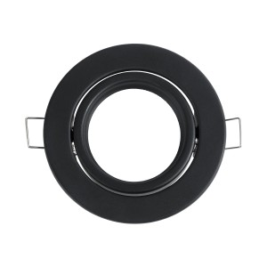 DELTA  Χωνευτό Κινούμενο Στρόγγυλο Σποτ Οροφής για Λάμπα MR16 με Βάση GU5.3 ή GU10 - IP20 - Μεταλλικό - Φ92 x Υ28mm- Μαύρο