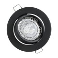 GLOBOSTAR® ORO  Χωνευτή Κινούμενη Βάση για Σποτ MR16 με Ντουί GU10/GU5.3 IP20 - Μαύρο Ματ - Μ9.2 x Π9.2 x Υ2.8cm / Q7.6cm