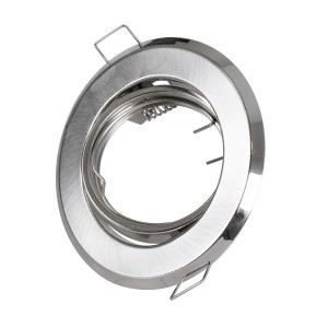 GLOBOSTAR® RAFY  Χωνευτή Κινούμενη Βάση για Σποτ MR16 με Ντουί GU10/GU5.3 IP20 - Νίκελ Βούρτσας - Μ9.2 x Π9.2 x Υ3.1cm / Q7cm