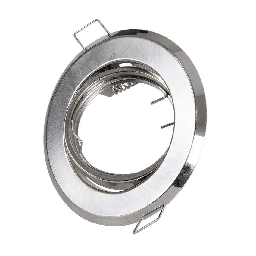 GLOBOSTAR® RAFY  Χωνευτή Κινούμενη Βάση για Σποτ MR16 με Ντουί GU10/GU5.3 IP20 - Νίκελ Βούρτσας - Μ9.2 x Π9.2 x Υ3.1cm / Q7cm