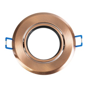 DELTA  Χωνευτό Κινούμενο Στρόγγυλο Σποτ Οροφής για Λάμπα MR16 με Βάση GU5.3 ή GU10 - IP20 - Μεταλλικό - Φ92 x Υ28mm - Χάλκινο