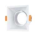 ALPHA  Χωνευτό Κινούμενο Τετράγωνο Σποτ Οροφής για Λάμπα MR16/GU10 - IP20 - Χυτό Αλουμίνιο - Μ9 x Π9 x Υ4.5cm - Λευκό