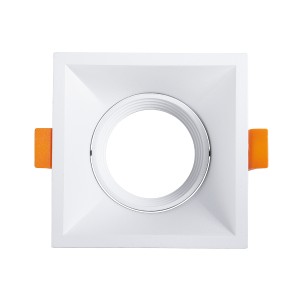 ALPHA  Χωνευτό Κινούμενο Τετράγωνο Σποτ Οροφής για Λάμπα MR16/GU10 - IP20 - Χυτό Αλουμίνιο - Μ9 x Π9 x Υ4.5cm - Λευκό