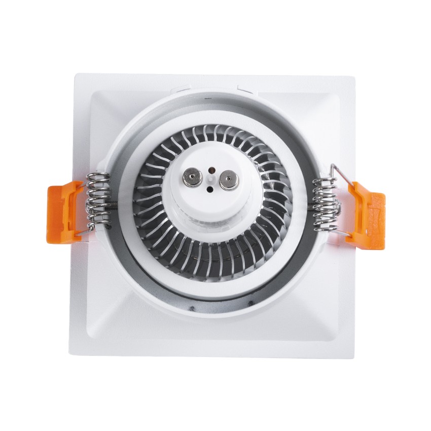 ALPHA  Χωνευτό Κινούμενο Τετράγωνο Σποτ Οροφής για Λάμπα MR16/GU10 - IP20 - Χυτό Αλουμίνιο - Μ9 x Π9 x Υ4.5cm - Λευκό