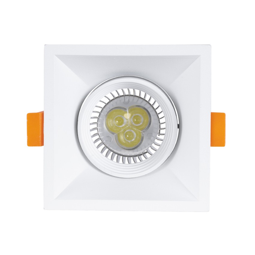 ALPHA  Χωνευτό Κινούμενο Τετράγωνο Σποτ Οροφής για Λάμπα MR16/GU10 - IP20 - Χυτό Αλουμίνιο - Μ9 x Π9 x Υ4.5cm - Λευκό