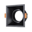 ALPHA  Χωνευτό Κινούμενο Τετράγωνο Σποτ Οροφής για Λάμπα MR16/GU10 - IP20 - Χυτό Αλουμίνιο - Μ9 x Π9 x Υ4.5cm - Μαύρο