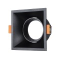 ALPHA  Χωνευτό Κινούμενο Τετράγωνο Σποτ Οροφής για Λάμπα MR16/GU10 - IP20 - Χυτό Αλουμίνιο - Μ9 x Π9 x Υ4.5cm - Μαύρο