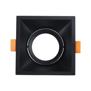 ALPHA  Χωνευτό Κινούμενο Τετράγωνο Σποτ Οροφής για Λάμπα MR16/GU10 - IP20 - Χυτό Αλουμίνιο - Μ9 x Π9 x Υ4.5cm - Μαύρο