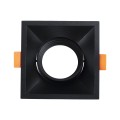 ALPHA  Χωνευτό Κινούμενο Τετράγωνο Σποτ Οροφής για Λάμπα MR16/GU10 - IP20 - Χυτό Αλουμίνιο - Μ9 x Π9 x Υ4.5cm - Μαύρο