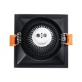 ALPHA  Χωνευτό Κινούμενο Τετράγωνο Σποτ Οροφής για Λάμπα MR16/GU10 - IP20 - Χυτό Αλουμίνιο - Μ9 x Π9 x Υ4.5cm - Μαύρο