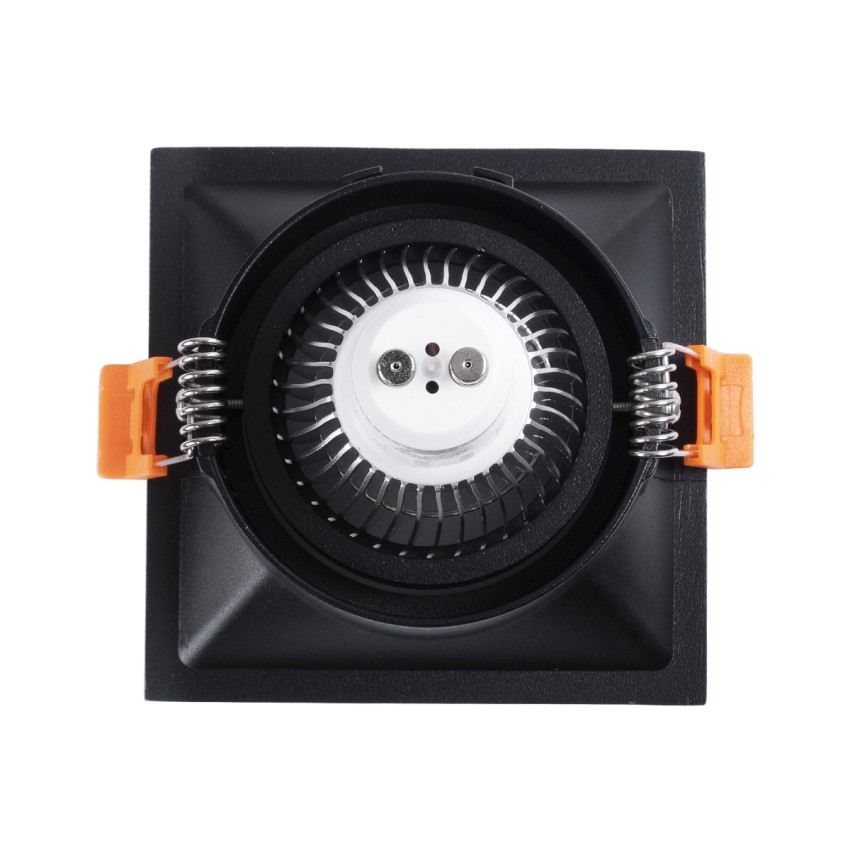 ALPHA  Χωνευτό Κινούμενο Τετράγωνο Σποτ Οροφής για Λάμπα MR16/GU10 - IP20 - Χυτό Αλουμίνιο - Μ9 x Π9 x Υ4.5cm - Μαύρο