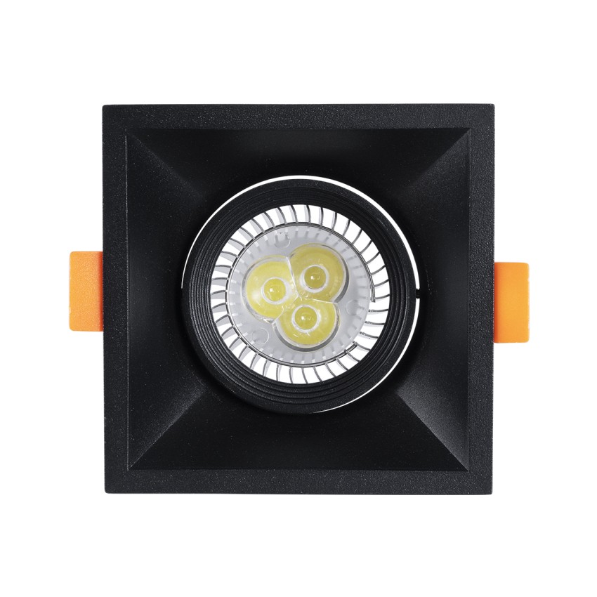 ALPHA  Χωνευτό Κινούμενο Τετράγωνο Σποτ Οροφής για Λάμπα MR16/GU10 - IP20 - Χυτό Αλουμίνιο - Μ9 x Π9 x Υ4.5cm - Μαύρο