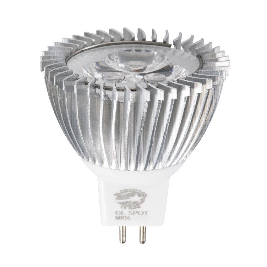 GLOBOSTAR® TRIBOO  Σποτ GU5.3 MR16 LED 3W 300lm 30° DC 12V IP20 Ψυχρό Λευκό 6000K - Μ5 x Π5 x Υ5.2cm
