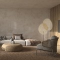 AZUL  Boho Επιδαπέδιο Φωτιστικό Διφωτο 2 x E27 IP20 Μπεζ Ξύλο με Μαύρο Μέταλλο - Μ90 x Π17 x Υ170cm