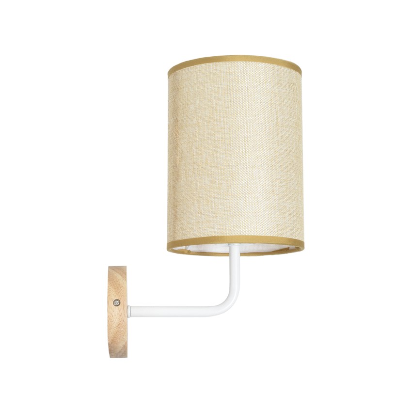 GLOBOSTAR® OASIS  Μοντέρνο Φωτιστικό Τοίχου - Απλίκα με Ντουί 1 x E27 AC 220-240V IP20 - Λευκό & Μπεζ - Μ15 x Π20 x Υ35cm