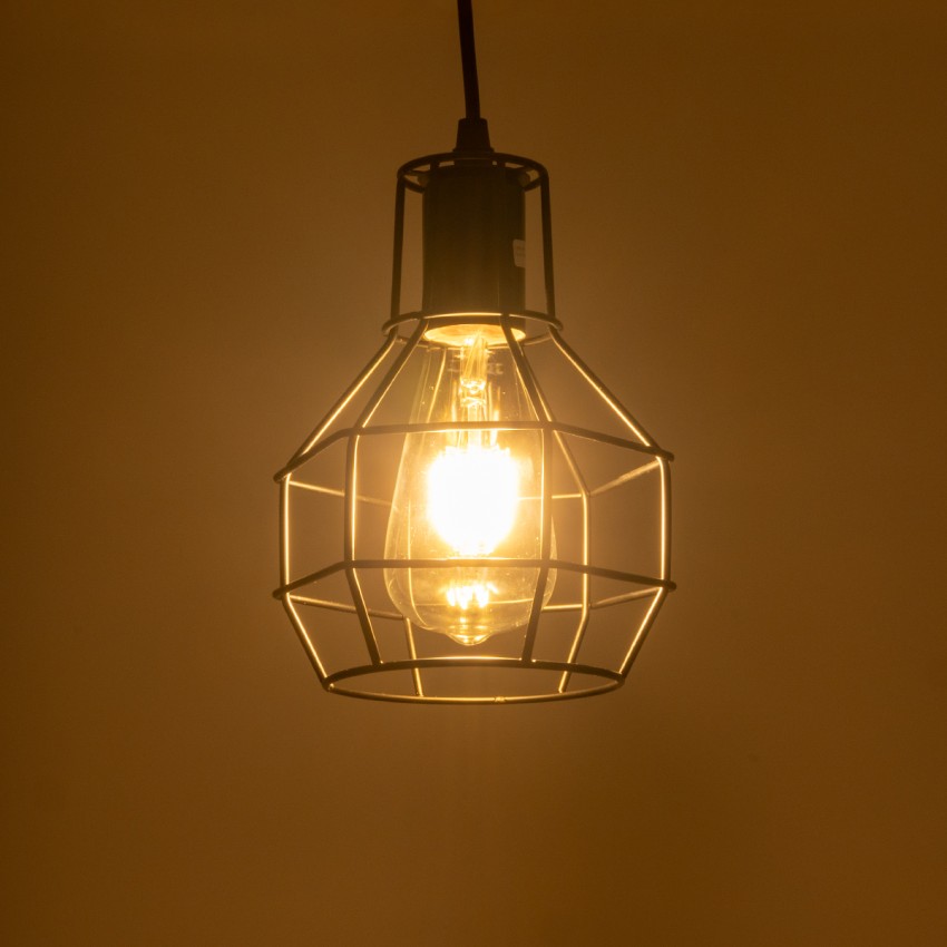 GLOBOSTAR® CAGE Vintage Κρεμαστό Φωτιστικό Οροφής με Ντουί 3 x E27 AC 220-240V IP20 - Μαύρο - Μ15 x Π15 x Υ20cm GLOBOSTAR® CAGE Vintage Κρεμαστό Φωτιστικό Οροφής με Ντουί 3 x E27 AC 220-240V IP20 - Μαύρο - Μ15 x Π15 x Υ20cm