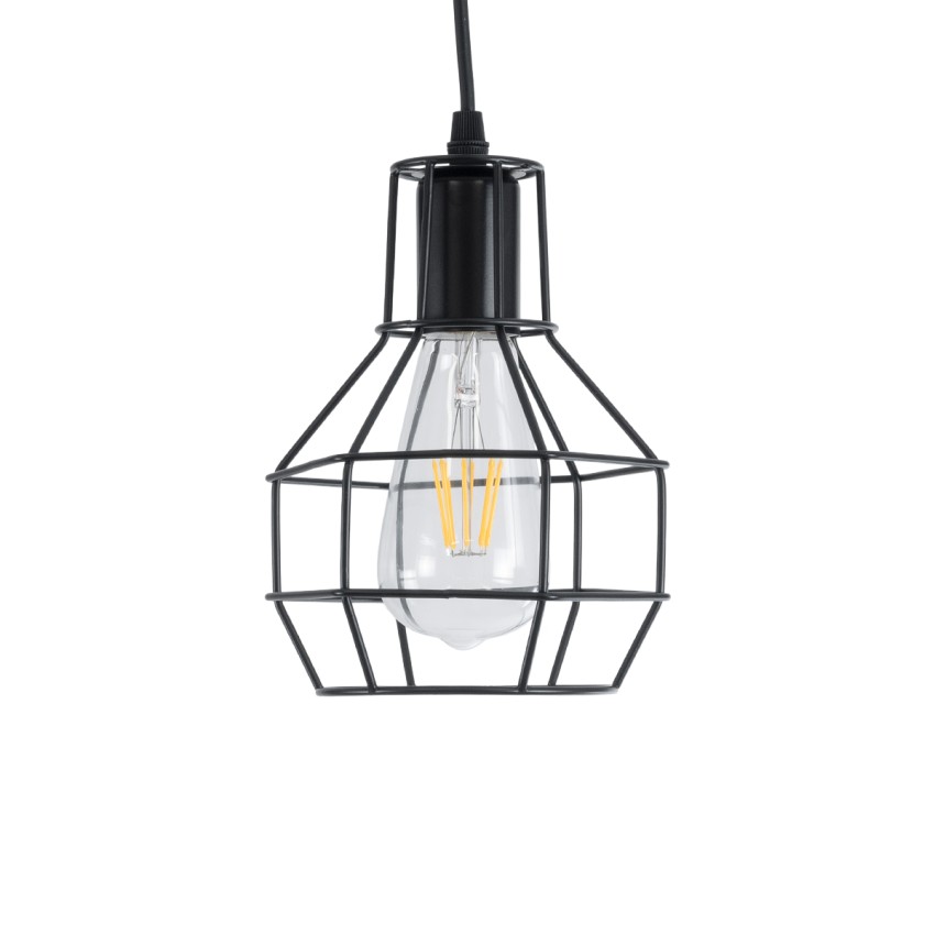 GLOBOSTAR® CAGE Vintage Κρεμαστό Φωτιστικό Οροφής με Ντουί 3 x E27 AC 220-240V IP20 - Μαύρο - Μ15 x Π15 x Υ20cm GLOBOSTAR® CAGE Vintage Κρεμαστό Φωτιστικό Οροφής με Ντουί 3 x E27 AC 220-240V IP20 - Μαύρο - Μ15 x Π15 x Υ20cm