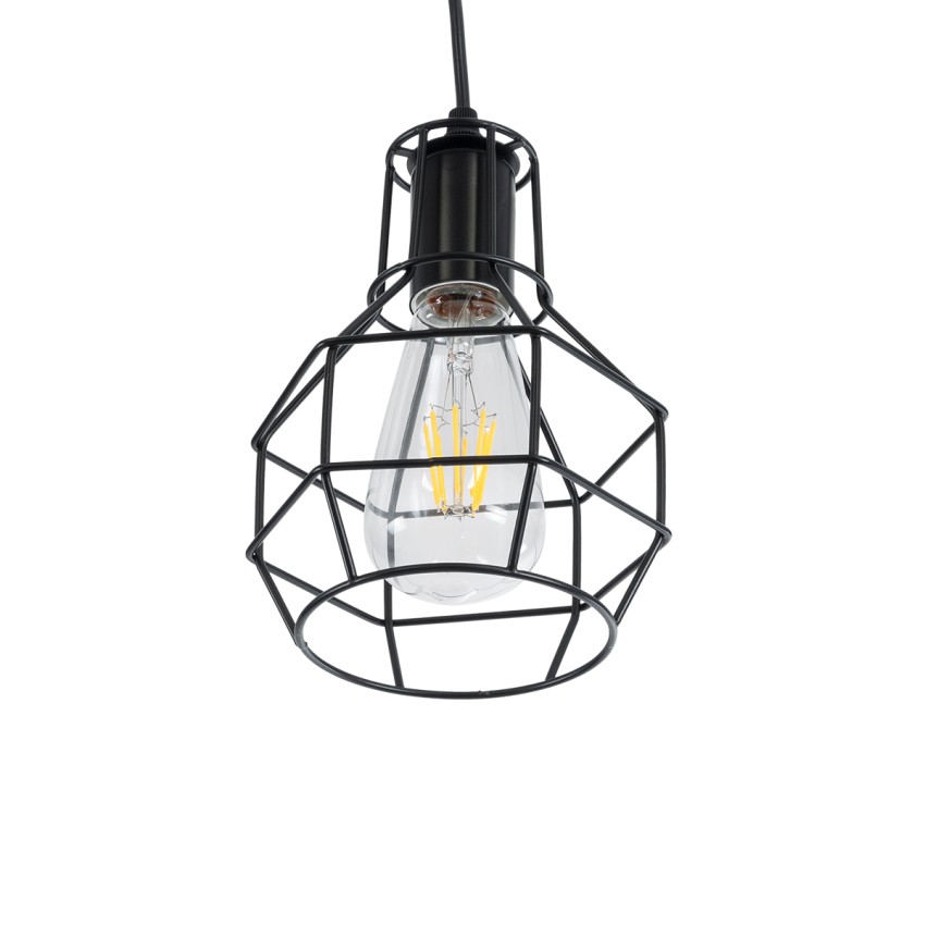 GLOBOSTAR® CAGE Vintage Κρεμαστό Φωτιστικό Οροφής με Ντουί 3 x E27 AC 220-240V IP20 - Μαύρο - Μ15 x Π15 x Υ20cm GLOBOSTAR® CAGE Vintage Κρεμαστό Φωτιστικό Οροφής με Ντουί 3 x E27 AC 220-240V IP20 - Μαύρο - Μ15 x Π15 x Υ20cm