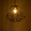 GLOBOSTAR® GRID  Vintage Κρεμαστό Φωτιστικό Οροφής με Ντουί 1 x E27 AC 220-240V IP20 - Μαύρο - Μ40 x Π40 x Υ33cm