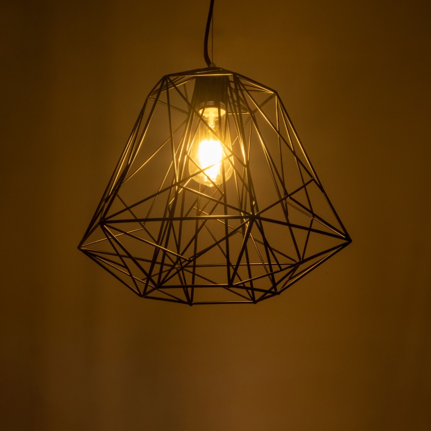 GLOBOSTAR® GRID  Vintage Κρεμαστό Φωτιστικό Οροφής με Ντουί 1 x E27 AC 220-240V IP20 - Μαύρο - Μ40 x Π40 x Υ33cm
