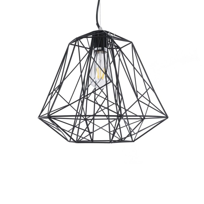 GLOBOSTAR® GRID  Vintage Κρεμαστό Φωτιστικό Οροφής με Ντουί 1 x E27 AC 220-240V IP20 - Μαύρο - Μ40 x Π40 x Υ33cm
