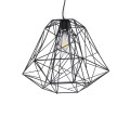 GLOBOSTAR® GRID  Vintage Κρεμαστό Φωτιστικό Οροφής με Ντουί 1 x E27 AC 220-240V IP20 - Μαύρο - Μ40 x Π40 x Υ33cm
