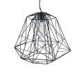 GLOBOSTAR® GRID  Vintage Κρεμαστό Φωτιστικό Οροφής με Ντουί 1 x E27 AC 220-240V IP20 - Μαύρο - Μ40 x Π40 x Υ33cm