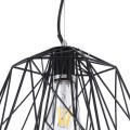 GLOBOSTAR® GRID  Vintage Κρεμαστό Φωτιστικό Οροφής με Ντουί 1 x E27 AC 220-240V IP20 - Μαύρο - Μ40 x Π40 x Υ33cm