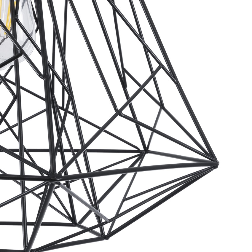 GLOBOSTAR® GRID  Vintage Κρεμαστό Φωτιστικό Οροφής με Ντουί 1 x E27 AC 220-240V IP20 - Μαύρο - Μ40 x Π40 x Υ33cm