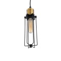 KLECE  Vintage Κρεμαστό Φωτιστικό Ανάρτηση Μονόφωτο 1 x E27 IP20 Μαύρο & Χρυσό Μέταλλο - Μ8 x Π8 x Υ28cm