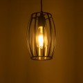 ZEBRA  Vintage Κρεμαστό Φωτιστικό Πλέγμα Μονόφωτο 1 x E27 IP20 Μαύρο Μέταλλο - Μ15 x Π15 x Y24cm