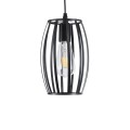 ZEBRA  Vintage Κρεμαστό Φωτιστικό Πλέγμα Μονόφωτο 1 x E27 IP20 Μαύρο Μέταλλο - Μ15 x Π15 x Y24cm